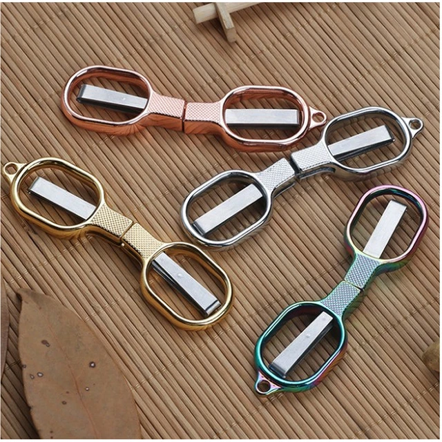 12Pcs Folding Scissors Small Foldable Scissors Mini Travel Stainless Steel  Scissors Bulk Glasses Shaped Anti Rust Sewing Cutter - AliExpress