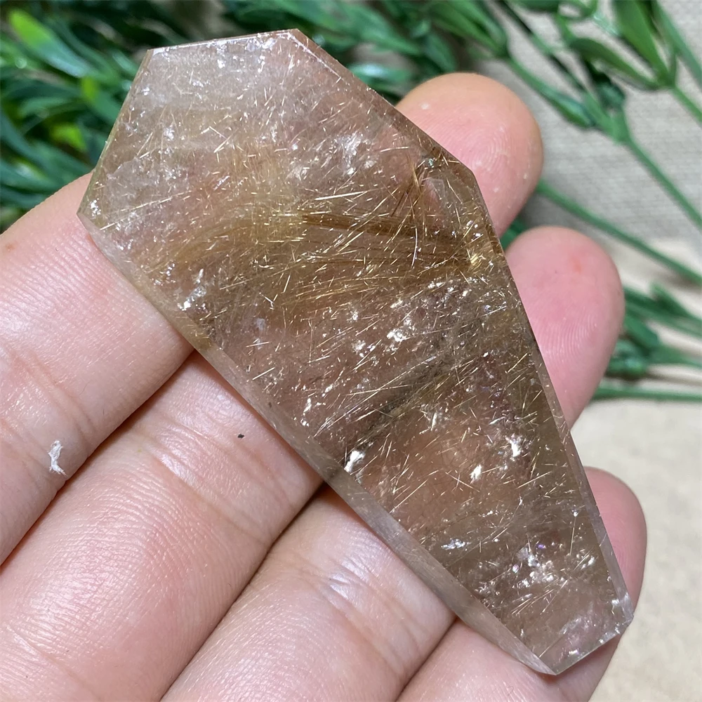 Grand Cristal De Quartz Rutile Or Dragon - 68kg Avec Support - Décoration Bureau Reiki