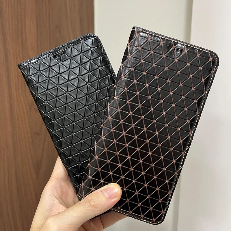 Luxurious Magnet Genuine Leather Flip Wallet Phone Case Cover