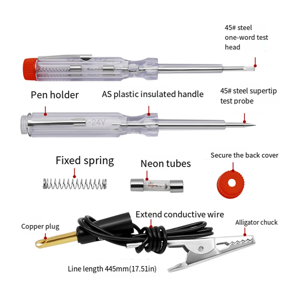 

Auto Car Light Circuit Tester Lamp Voltage Test Pen Detector Probe Voltage Test Pen Measurement Pen Pointed Tip