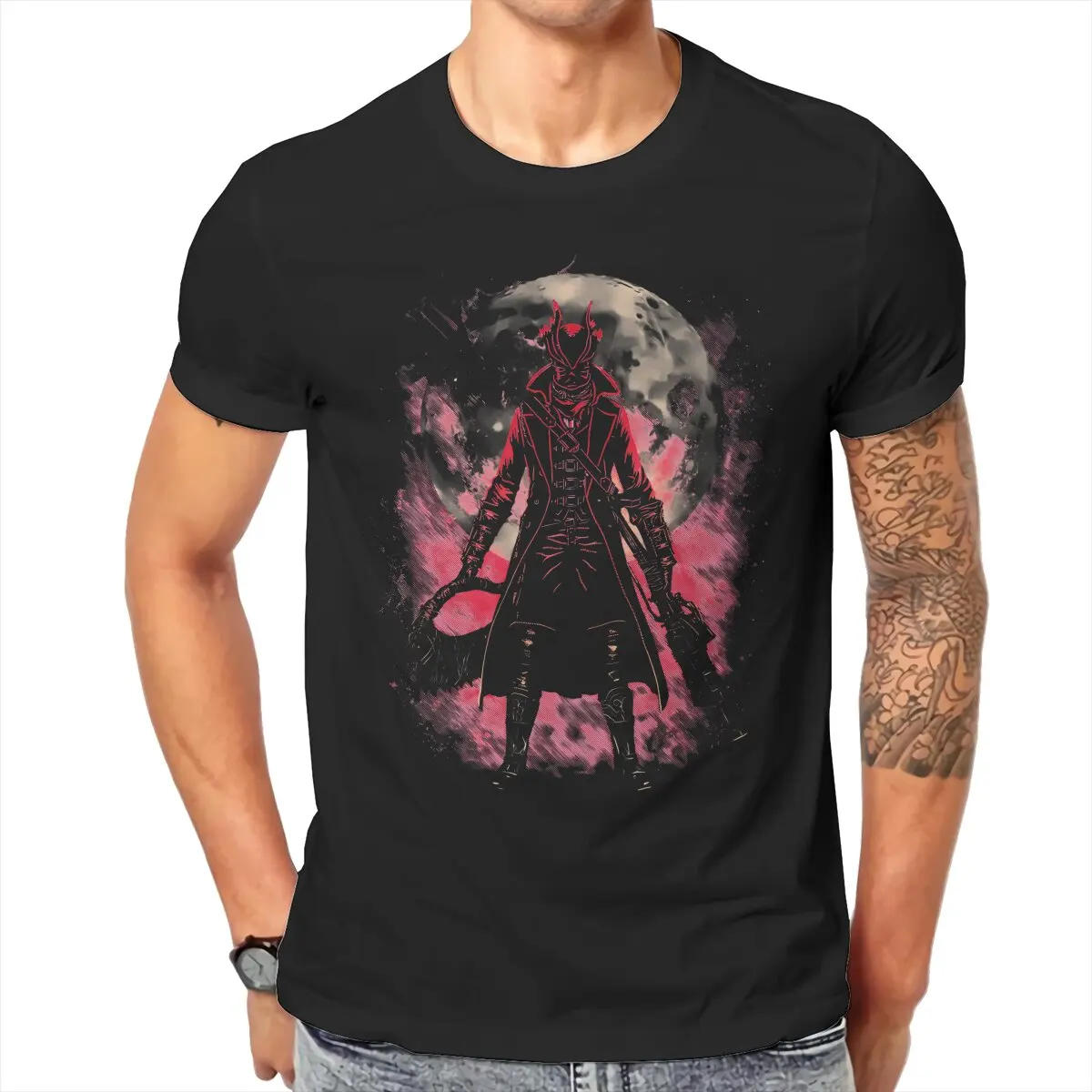 Hunter Le Più Nuove Magliette Bloodborne Game Men Graphic Fabric Tops T Shirt Girocollo