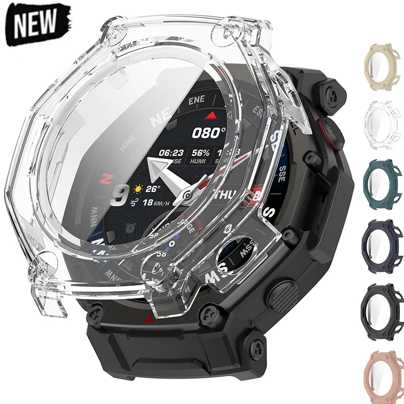 Enhanced Protective Glass and Silicone Case for Smartwatch – Anti-Scratch Screen Protector and Durable Cover