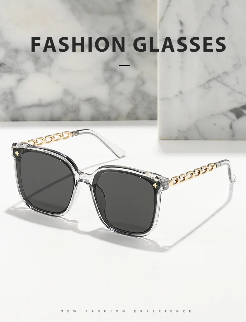 Square Sunglasses for Woman 2023 Vintage Big Frame Black Mirror Sun Glasses Shading Fashion Sexy Female Travel Eyewear_voghion.com