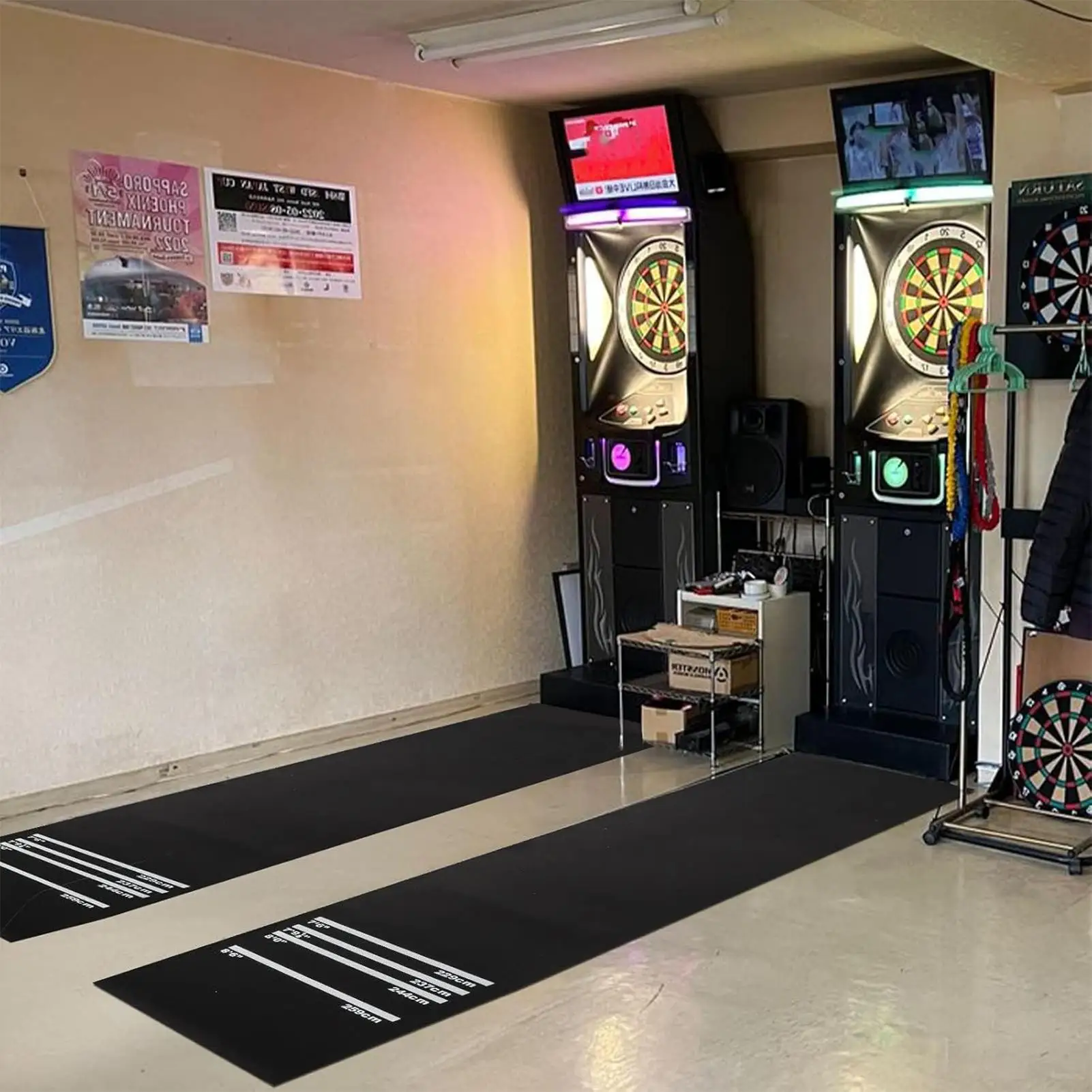 Versatile Anti-Slip Dart Mat with Rubber Granules - 300x34cm