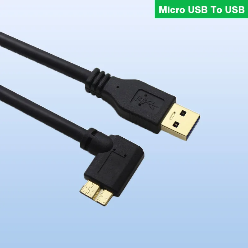 

Кабель для передачи данных с левым углом Micro USB 3,0 для цифровой камеры, совместимый с Canon 5DS 5DSR 5D4 7D2 1DX2, черный