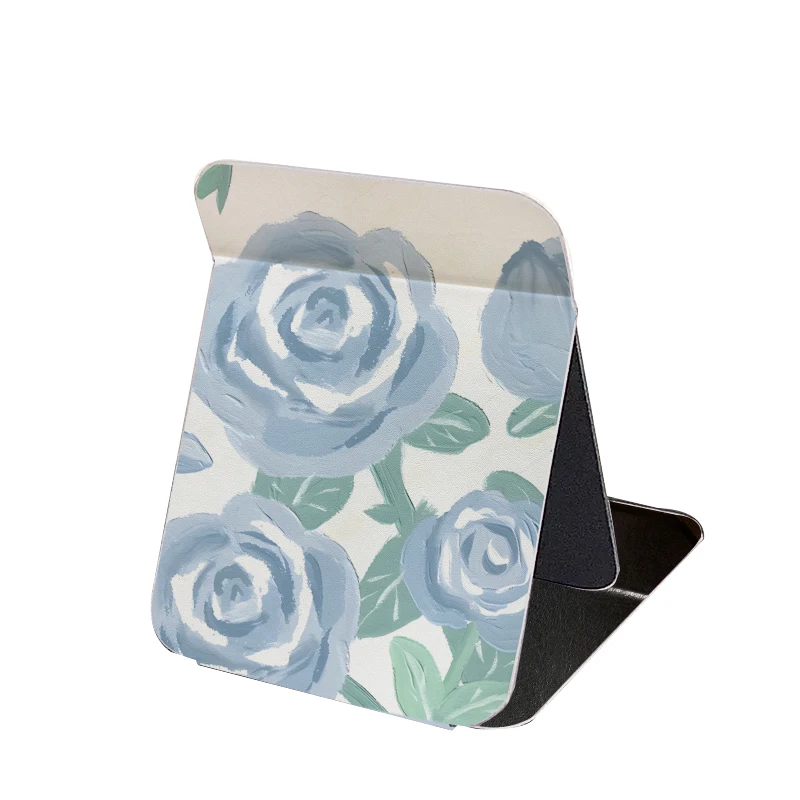 High-Looking Desktop Makeup Mirror Student Dormitory Cute Mirror Foldableable Portable Desktop Dressing Female Gift to Best Friend to Send Classmates High-Definition Double-Sided Pattern Feels Good
