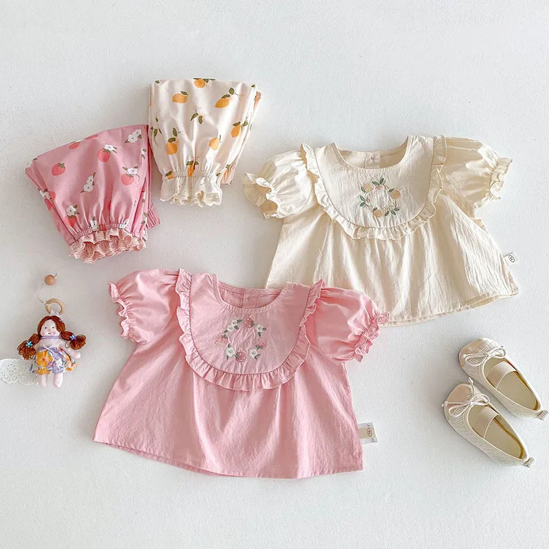Girls Floral Shirt and Pants Summer Outfit