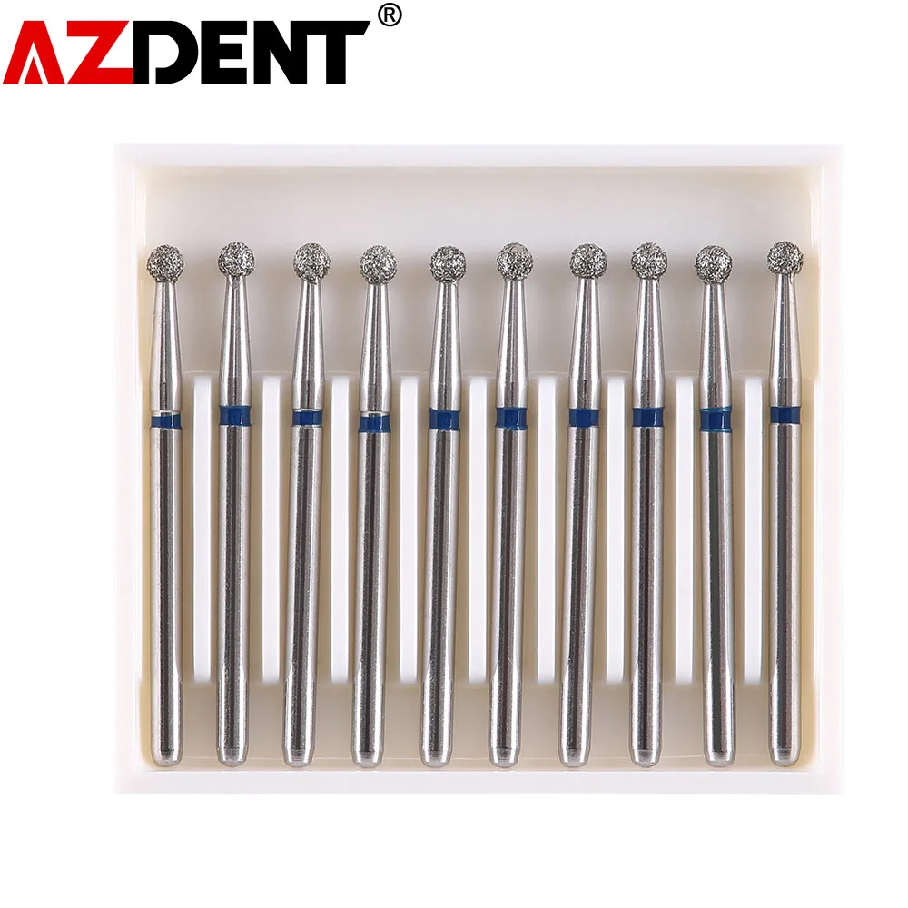 Алмазные буры 10 шт./упак. AZDENT Dental буровые шарики круглого типа 25 мм FG 1 6 для