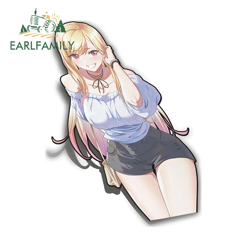 

EARLFAMILY 13 см x 9,9 см автомобильные наклейки для китагавы Марин мой платьевой дорогой виниловые наклейки Campervan водонепроницаемые мотоциклетные аниме
