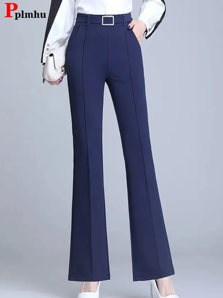 

Slim Office Flare Pants Women Casual Formal Straight Pantalone New Korean High Waist Oversize Fashion Ol 4xl Suit Trousers