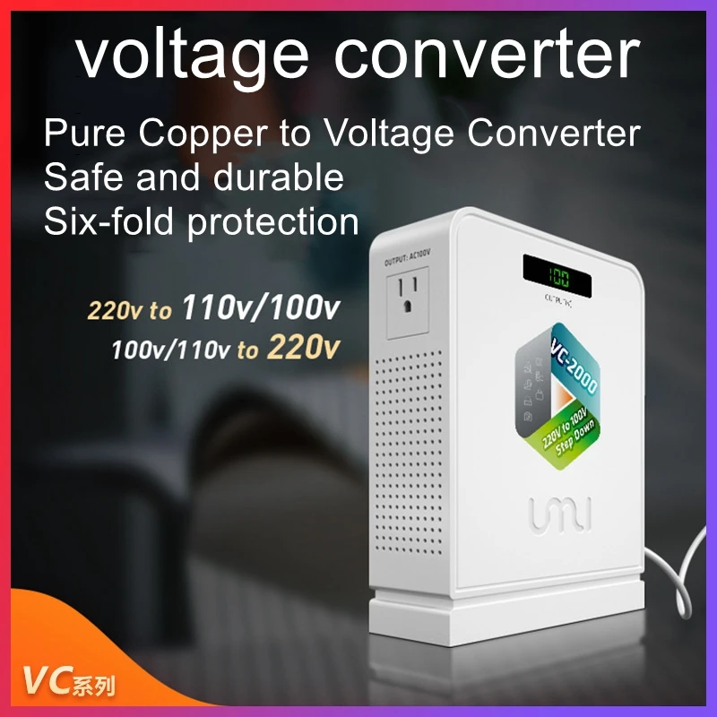 

2000W Pure Copper Transformer 220v to 110v/100v Japan Rice Cooker Hair Dryer Voltage Converter