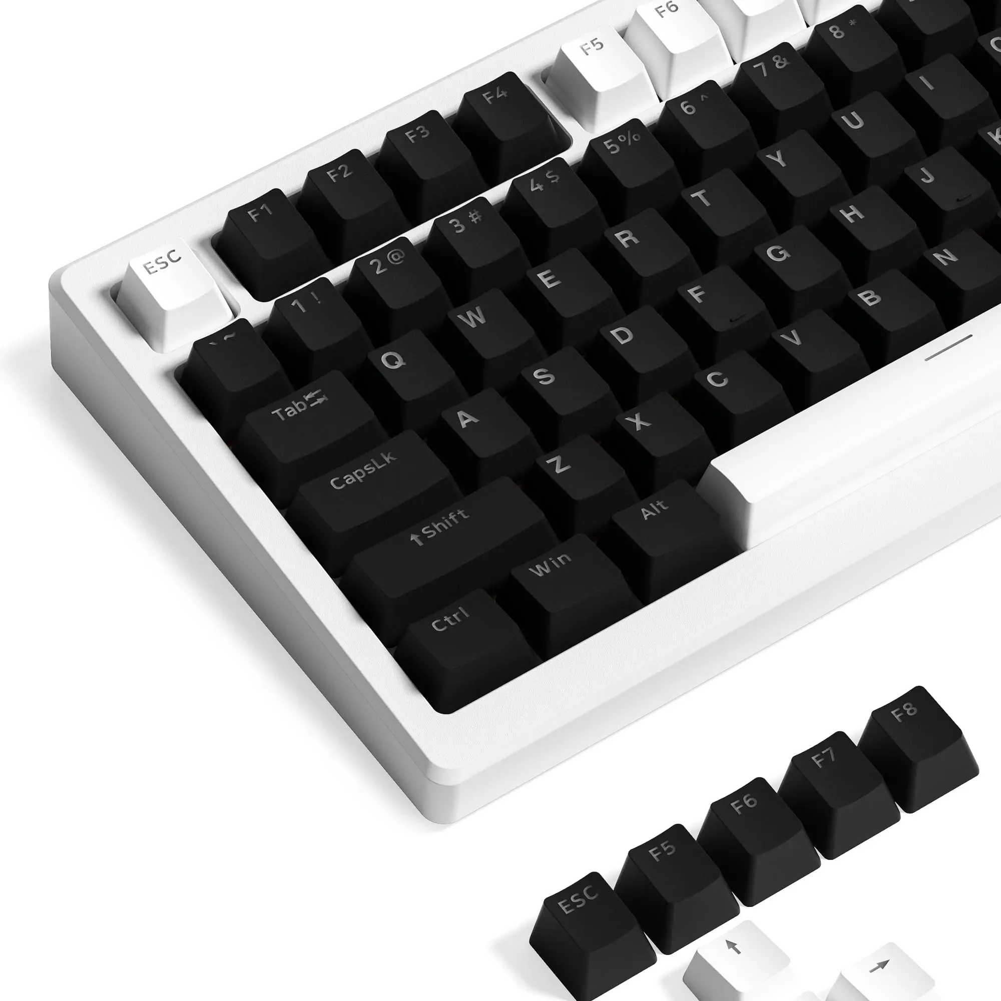 166KeysWOBBlackBacklitPBTKeycapsDoubleshotCustomsOEMXVX
