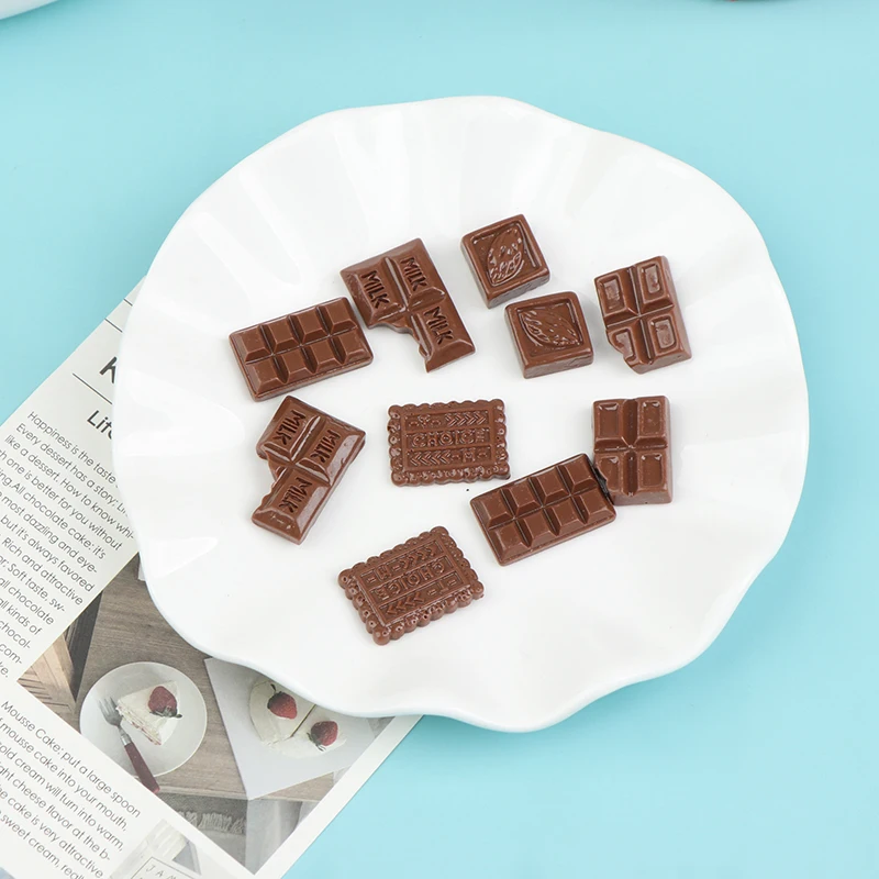 10Pcs 1:12 Dollhouse Miniature Chocolate Snacks Model Food Accessories For Doll House Decor Kids Pretend Play Toys Gift 5