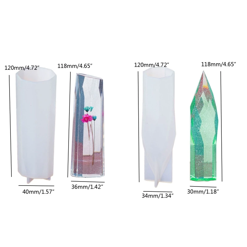 Resin Molds for Crystal Tower Resin Mold for Flower Crystal Large Pointed Crystal Silicone Molds for DIY Christmas Gift 87HB