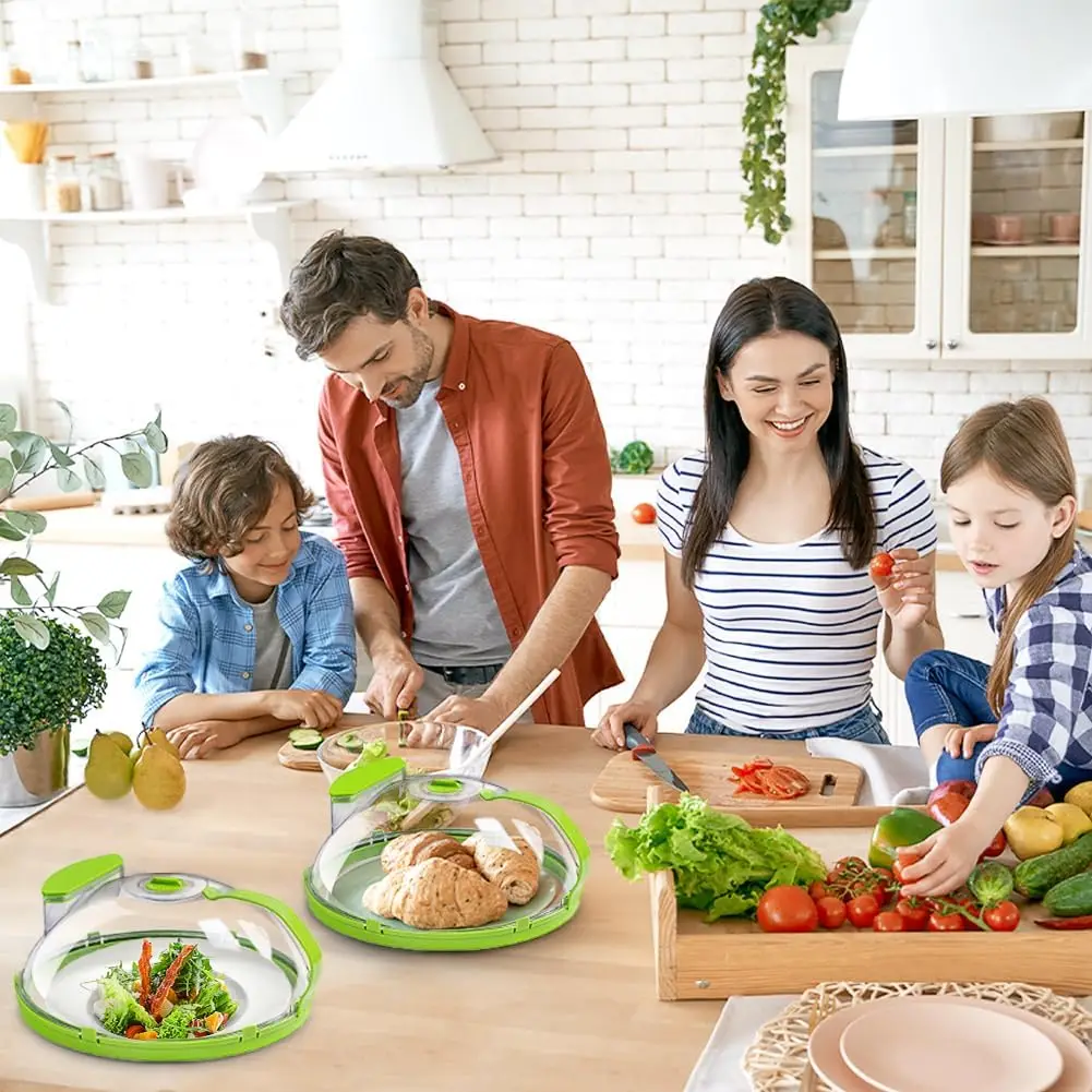 Microwave Food Cover Clear Microwave Splatter Cover with Water Steamer and Handle 10 Inch Plate Kitchen Gadgets