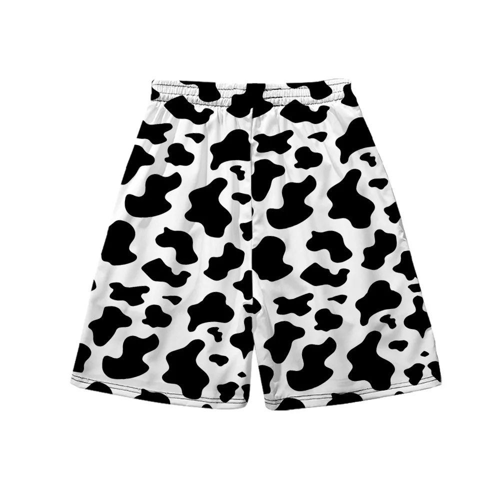 Black and White Cow Pattern 3D Board Shorts Trunks Summer Quick Dry Beach Swiming Shorts Men Fashon Short Pants Beach clothes 2