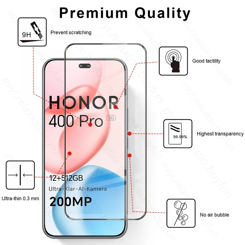 6-in-1 9D Curved Tempered Glass Screen Protector with Camera Protection