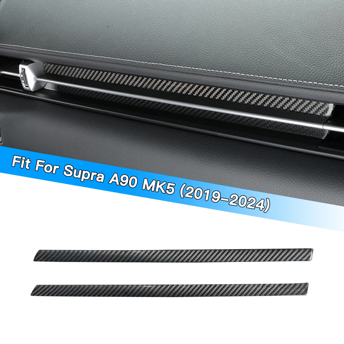 

For Toyota Supra A90 GR MK5 Carbon Fiber Center Console Co-Pilot Strips Trim Dashboard Cover Interior Air Outlet Car Accessories