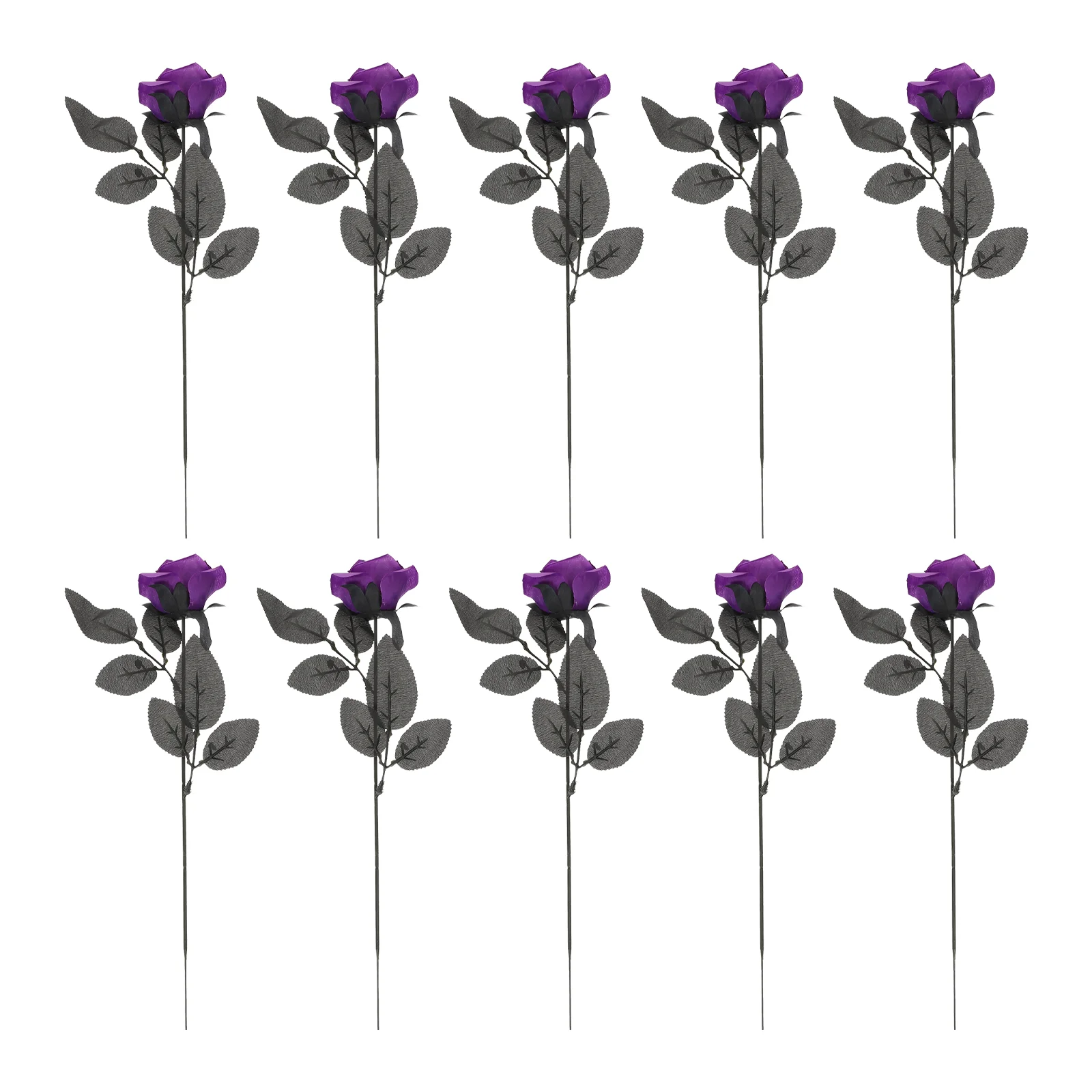 

10Pcs Halloween Faux Skull Rose Flower Halloween Indoor Layout Rose with Skull