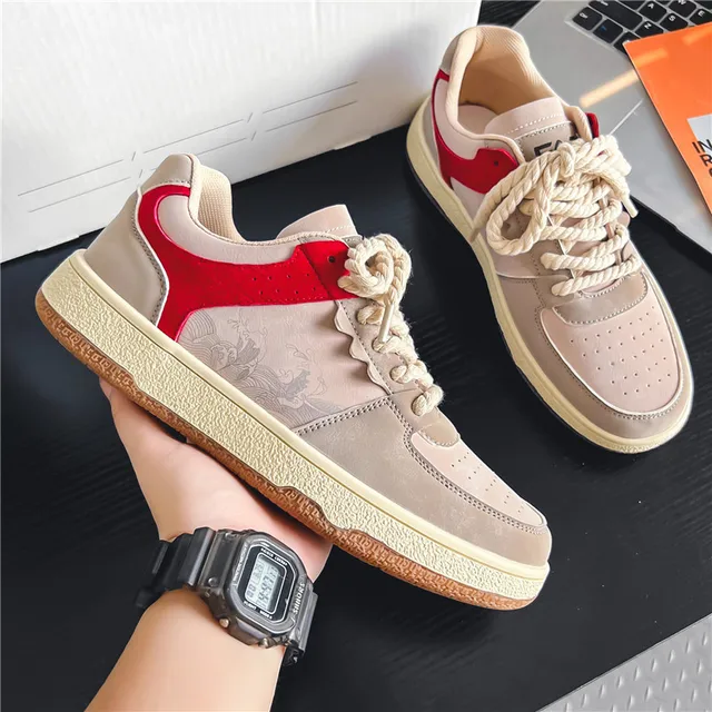 Men's Casual Breathable Sports Shoes Hong Kong Style Versatile Low Cut Flat Heel Synthetic Leather Upgraded Summer Autumn Winter 2