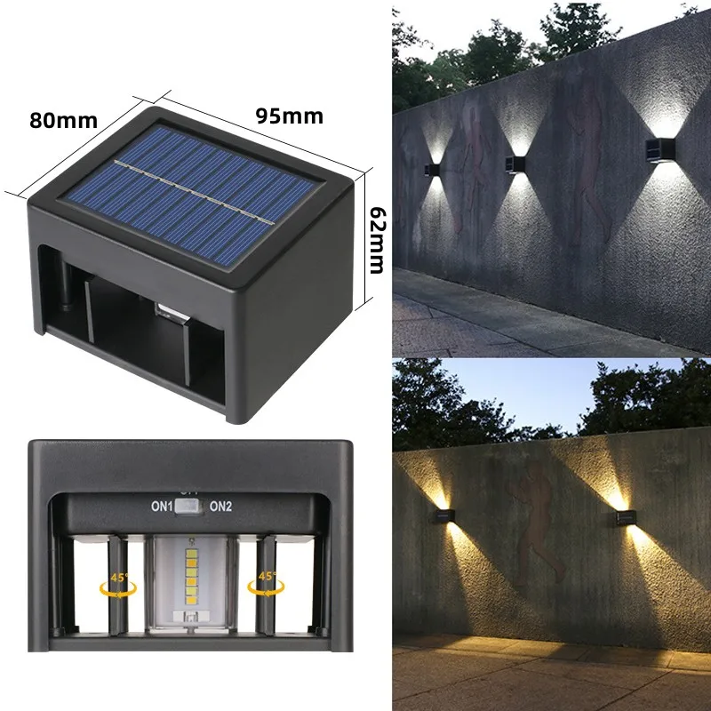 2 Faretti Solari LED Da Giardino – 18 LED, 650 Lumen, IP65 Impermeabile, 4 Modalità Di Luce, Bianca E Calda