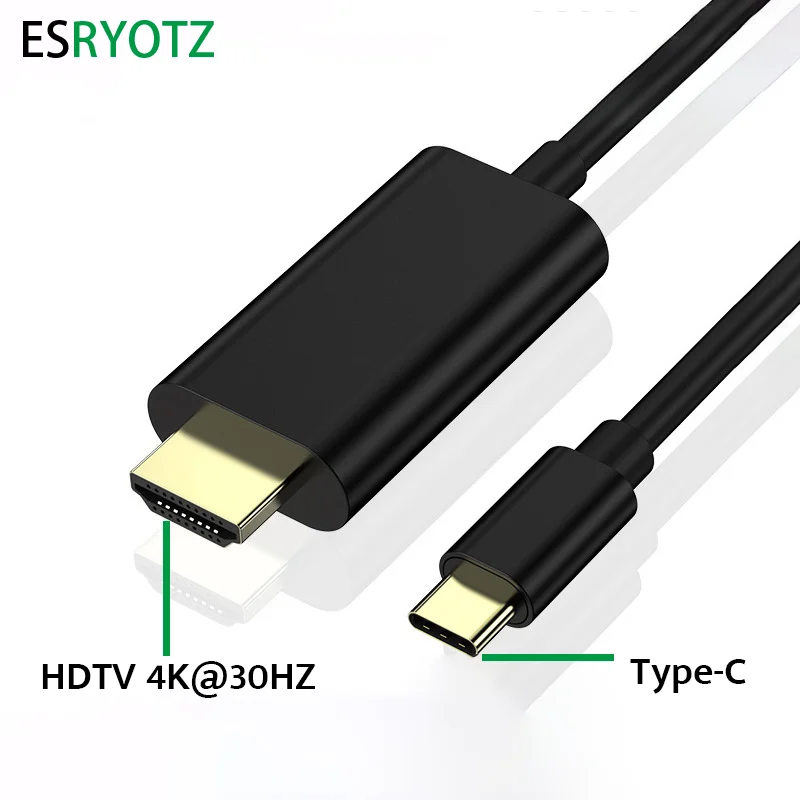 애플 맥북 프로 델 레노버용 USB-C to HDTV 케이블, USB to HDMI 호환 어댑터 컨버터 케이블, 4K 60HZ ESRYOTZ