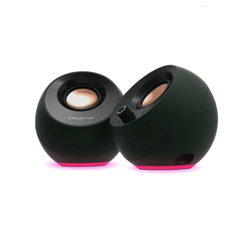 오리지널 브랜드 크리에이티브 페블 프로 2.0 USB-C 컴퓨터 스피커 (RGB 유선 미니 스피커 시스템, PC/노트북 멀티미디어용)