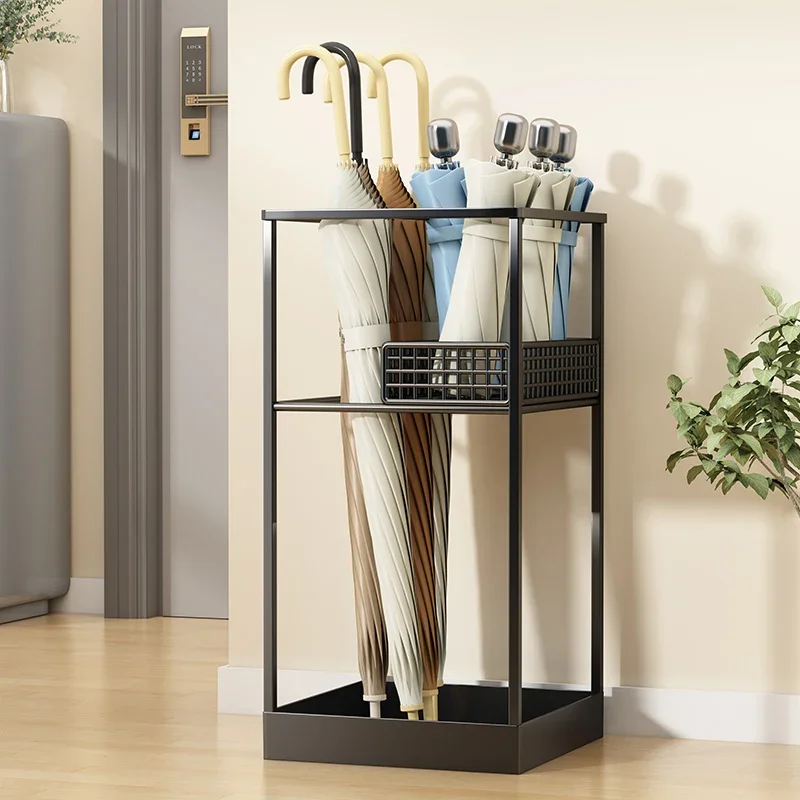 Office Commercial Corridor Umbrella Bucket Water Collection Rack Home Door Simple Iron Art Anti-rust Umbrella Storage Rack
