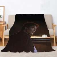 The Vampire Diaries Damon Salvatore Thick Blankets for Winter Blanket Microfiber Bedding Fluffy Plaid Home and Decoration Throw 1
