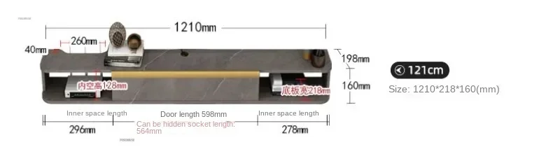 Description Picture 4 of itemModern Wooden TV Stands Nordic Home Furniture Creative Set-top Box Rack Simple Small Apartment Hanging Wall Mounted TV Cabinet B