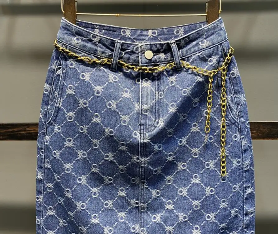 Blue Monogram Denim Skirt