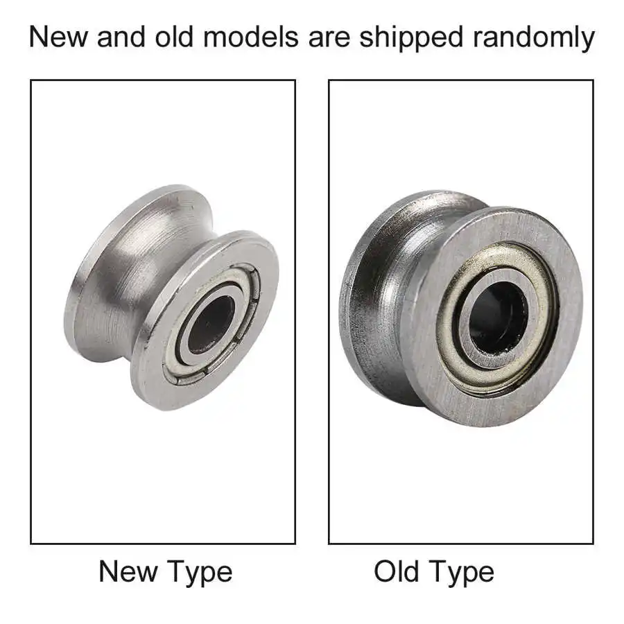 10pcs 624ZZ U V Groove Ball Bearing Guide Pulley For Rail Track Linear Motion System