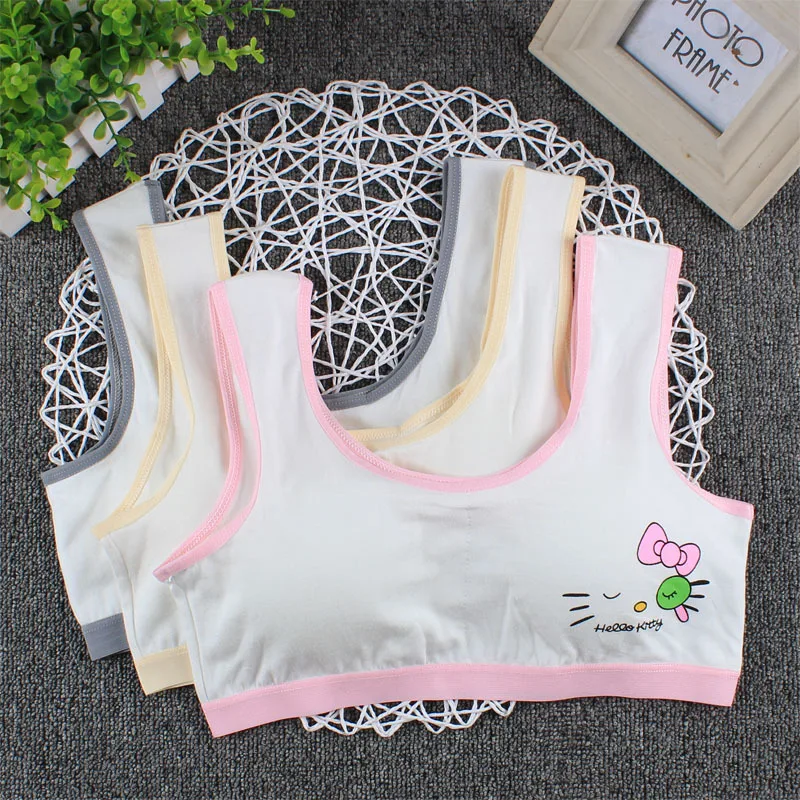Gift Girl Bra Teen Crop Top Underwear Vest Racerback Puberty Sport Training Bras Letter Streetwear Tube Top New Year 7-14Y