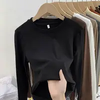 Women's round Ne Base irt  Winter Thiened Long Sve Fce Lined a Slim Fit  Color Inner Wear T-irt