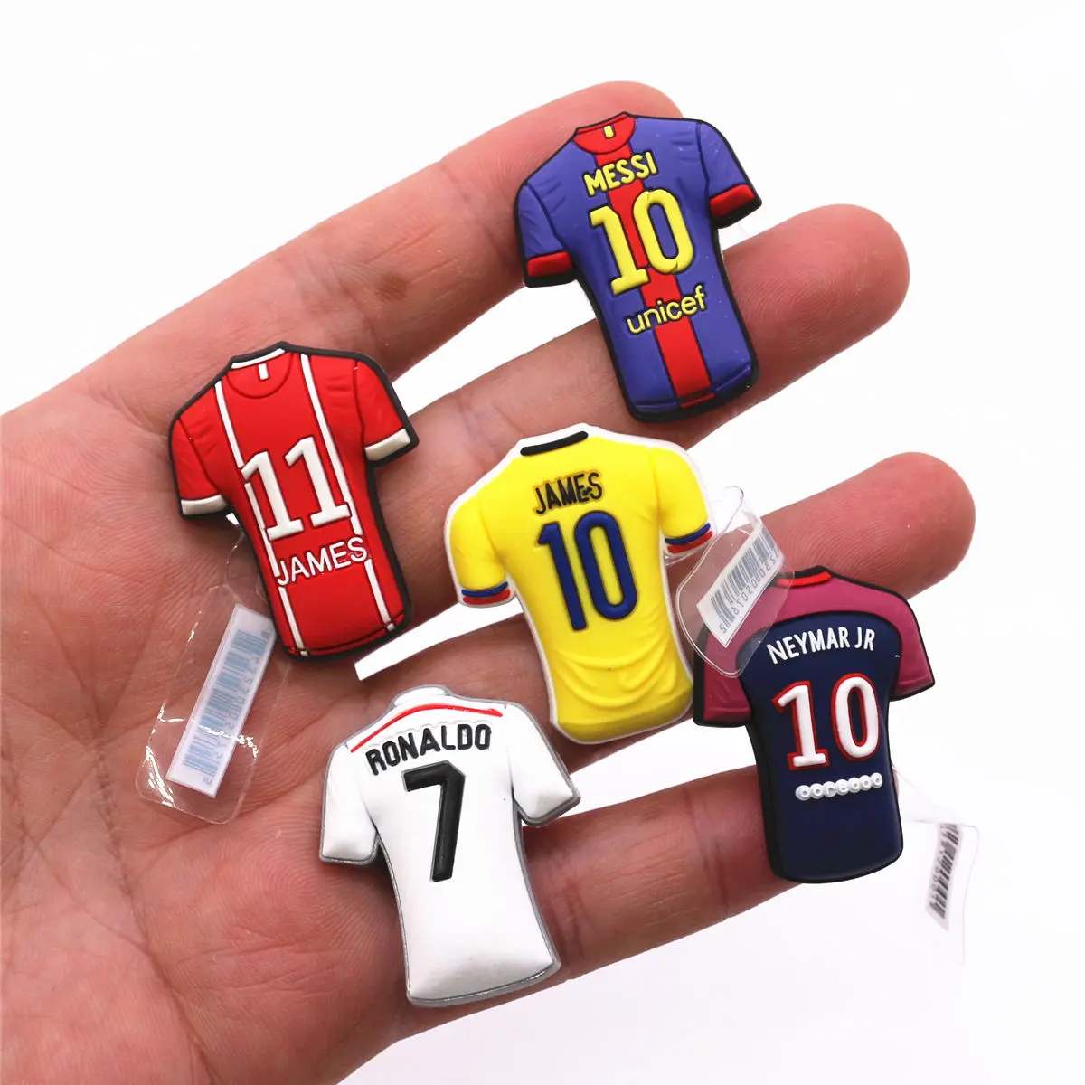 Shoe Charms 1 Pcs Original Soccer Jersey PVC Shoe Charms Designer Sandals Upper Decorations Accessories Football Clothes Shapes Clogs Buckle