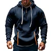 Autumn and Winter New Men's Outdoor Sports Tooling Wind leisure comfortable solid color arm pocket zipper long-sleeved hoodie 2