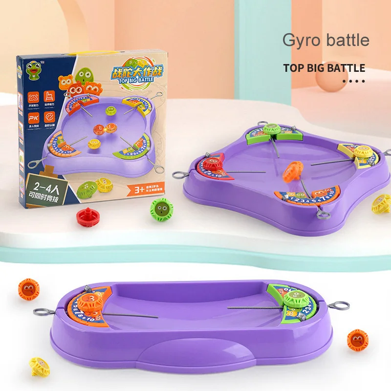 

New Kids 2 In1 Split Gyro Battle Spinning Top With Launcher Parent-child Multiplayer Competitive Battle Gyro Interactive Toy Set