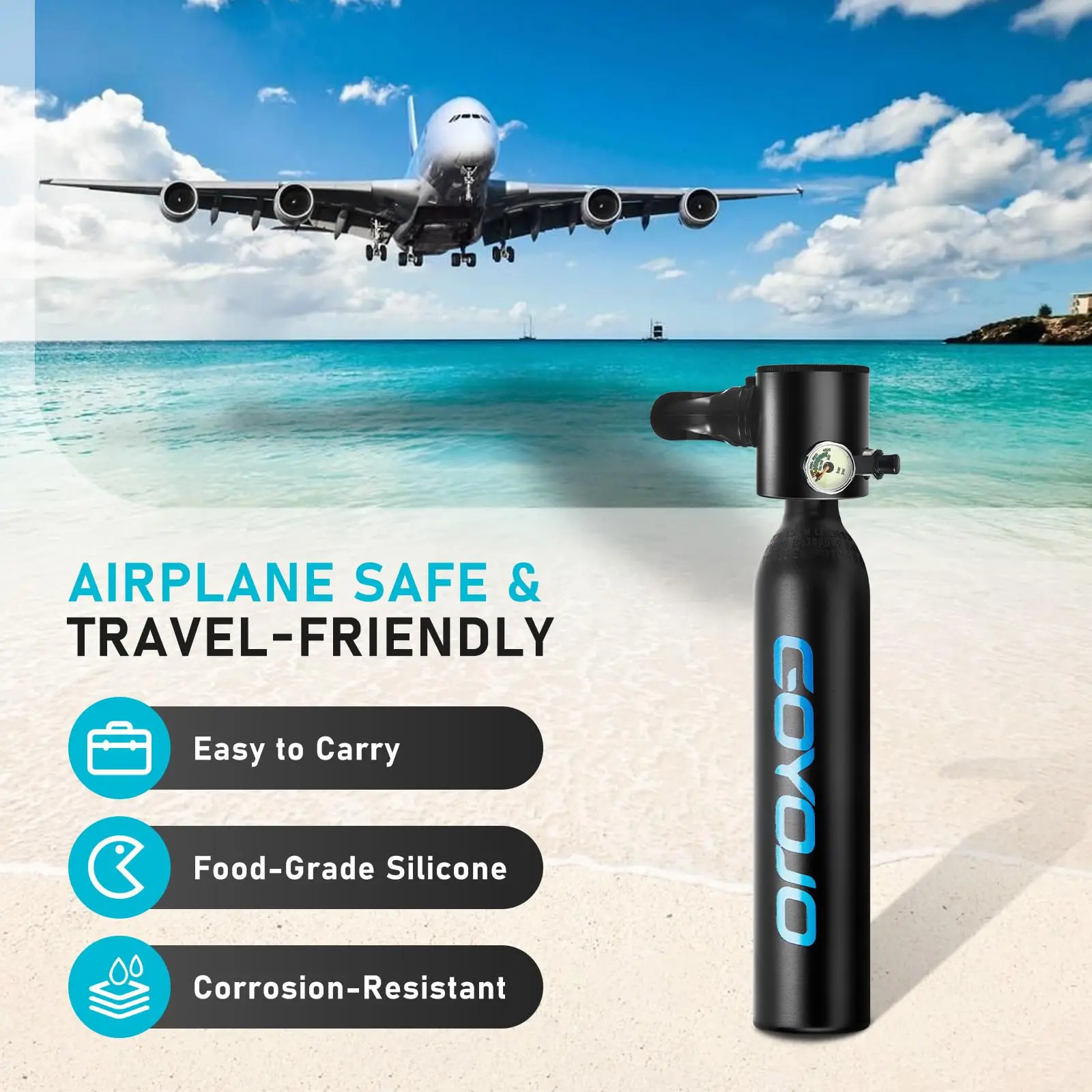 Scuba Cylinder Tank 0.5 Liter Mini Tank Diving Scuba 5-10 Minutes Underwater Breathing Equipment Portable Oxygen Kit