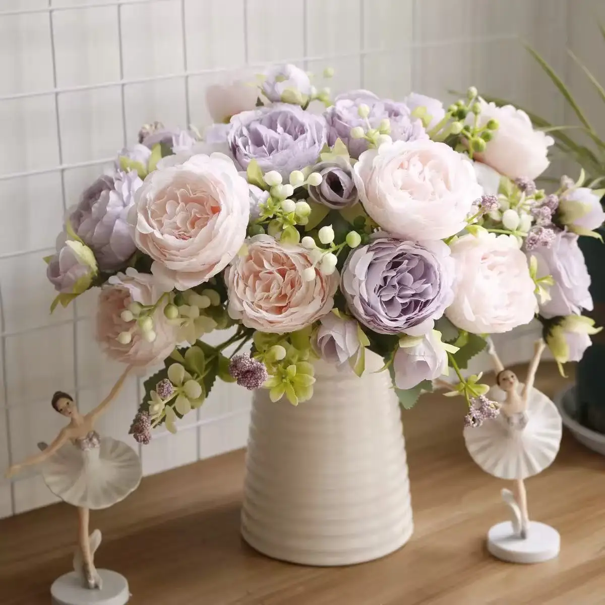 Pink Silk Peony Bouquet 4