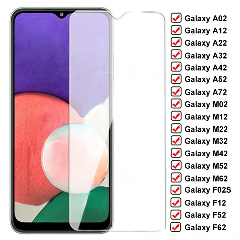 

Закаленное стекло для Samsung Galaxy A02 A12 A22 A32 A42 A52 A72, защита экрана M02 M12 M22 M32 M42 M52 M62 F02S F12 F52 F62, пленка