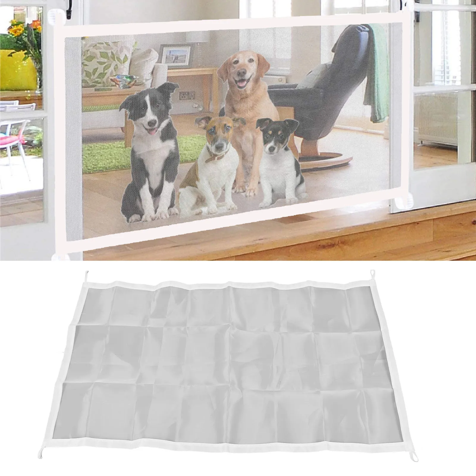 Child Safety Gate Mesh Gate No Drilling Foldable Portable Mesh Baby Dog Safety Fence for Doorway Stairway Stair