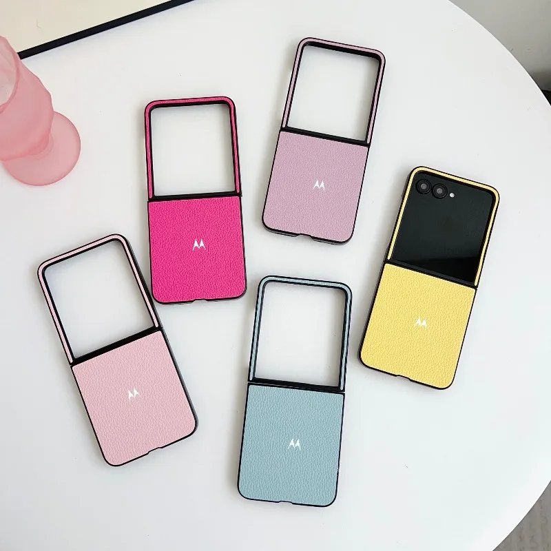 Stylish Candy Color Leather Flip Phone Case - Lightweight and Durable Cover