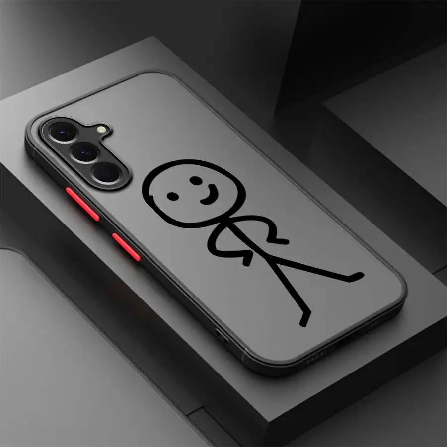 Cute Stick Figure Lines Phone Case - Stylish Back Cover Design