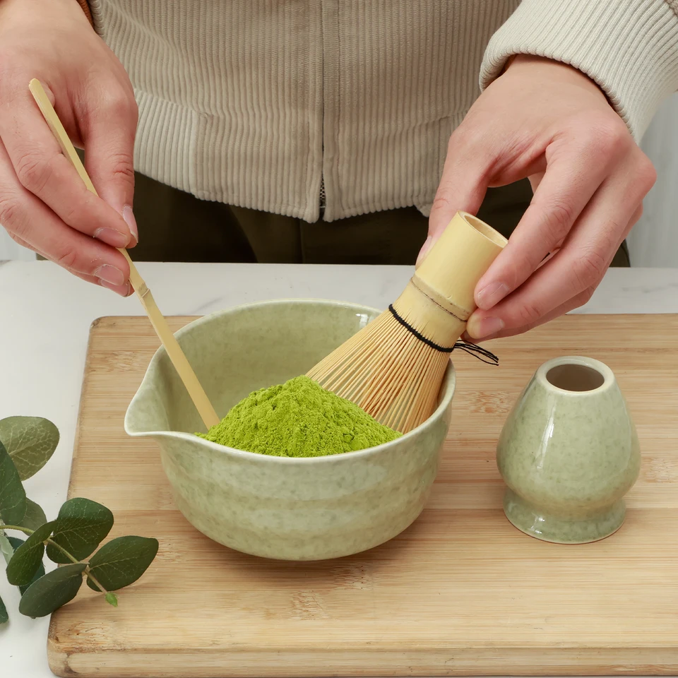 TEANAGOO Japanese Tea Set (7pcs) Matcha Bowl With Pouring Spout Bamboo Matcha Whisk (chasen) Scoop (chashaku) Matcha Whisk Holder Tea Making Kit. N2, Darker Grey, Matcha Green Tea Powderu2026 Price In Saudi