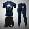 New anime Man MMA Rashguard Compression Top Training Set Quick Dry Fitness Tights Track suit Men sportswear Jogging Clothing 1