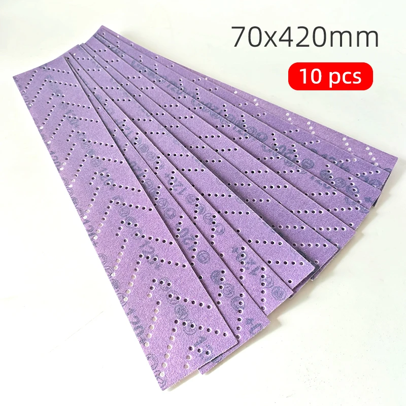 70*420MM 자동차 연삭 및 연마를위한 긴 보라색 세라믹 사포 몰려 들고 사포 연마재 80/100/120/150/180/240/320/400