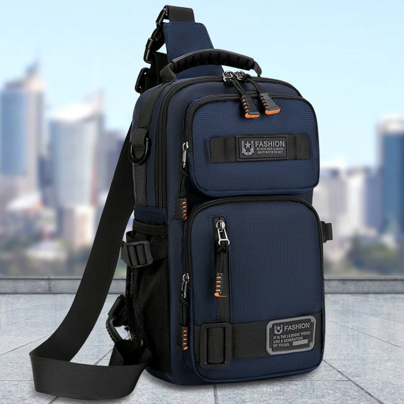 Neutral functional fashionable crossbody bag - chest bag, single shoulder, adjustable shoulder strap, perfect for travel and dai