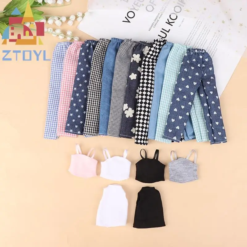 1Pc Fashion Girl Doll Clothes Regalo Di Festa 30Cm Doll Costume Summer Cool Vest Jeans