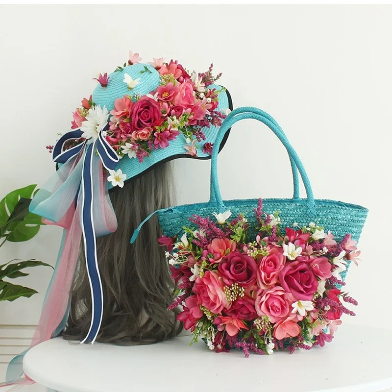floral straw bag