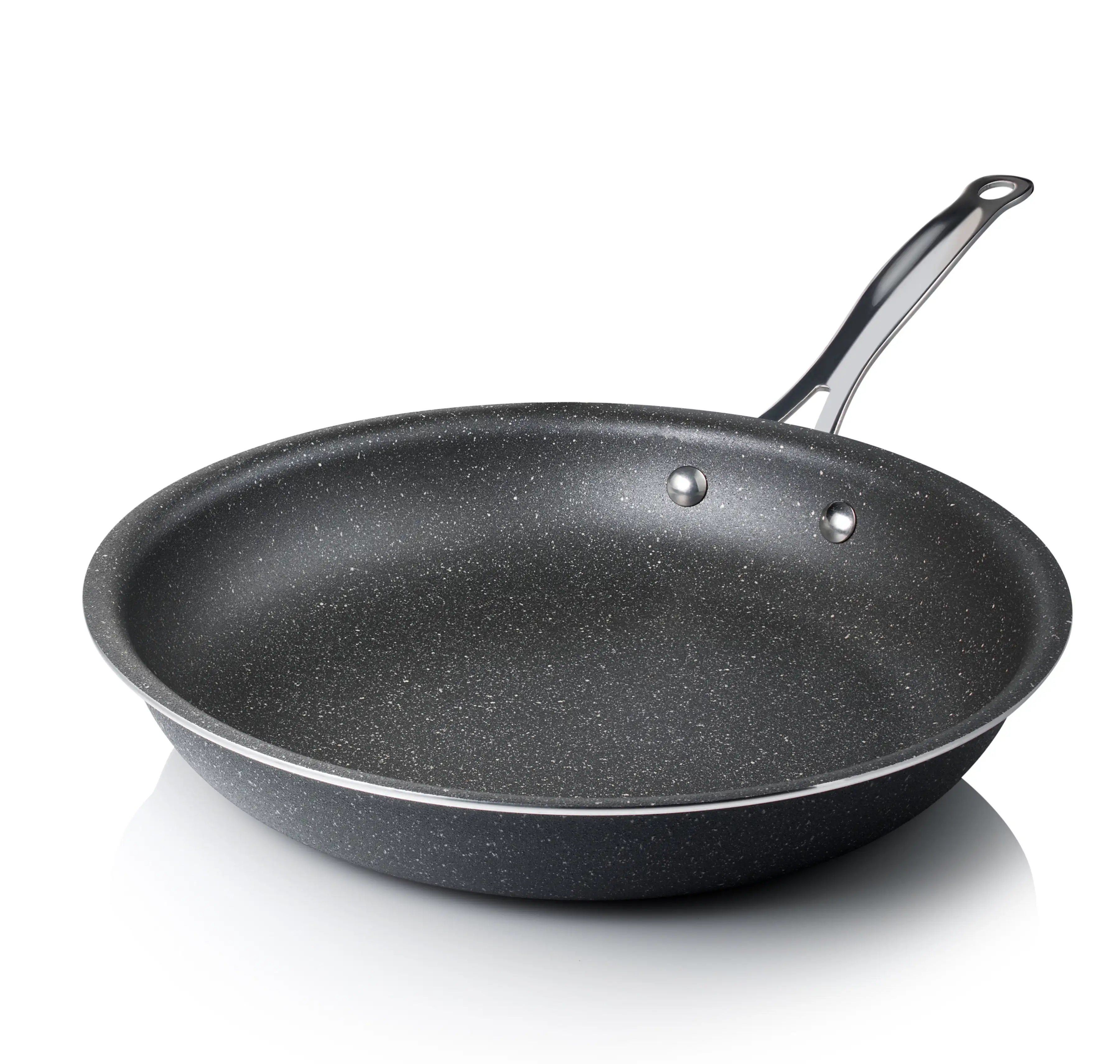 

Granite Stone 12" Non-Stick Frying Pan Black solid aluminum disc granite pan Withstands metal utensils